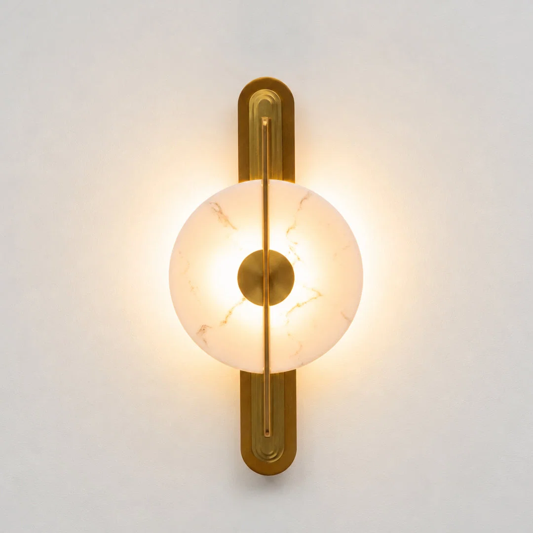 Lyra Pill-Backplate Alabaster Sconce