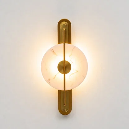 Lyra Pill-Backplate Alabaster Sconce
