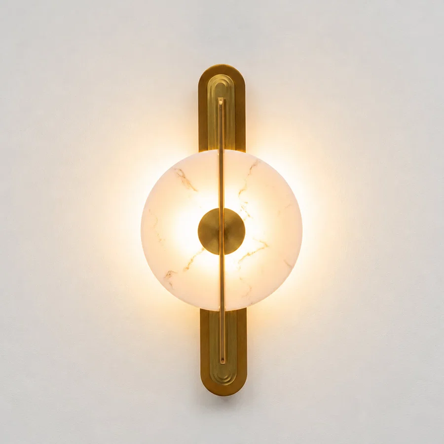 Lyra Pill-Backplate Alabaster Sconce