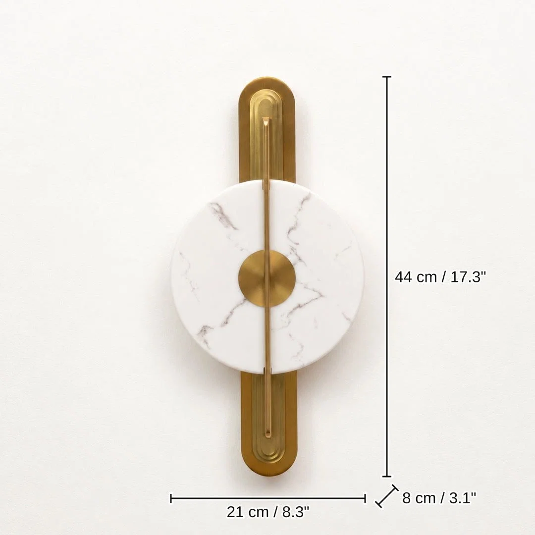 Lyra Pill-Backplate Alabaster Sconce, 44 x 21 x 8 cm (17.3 x 8.3 x 3.1 inches) dimensions