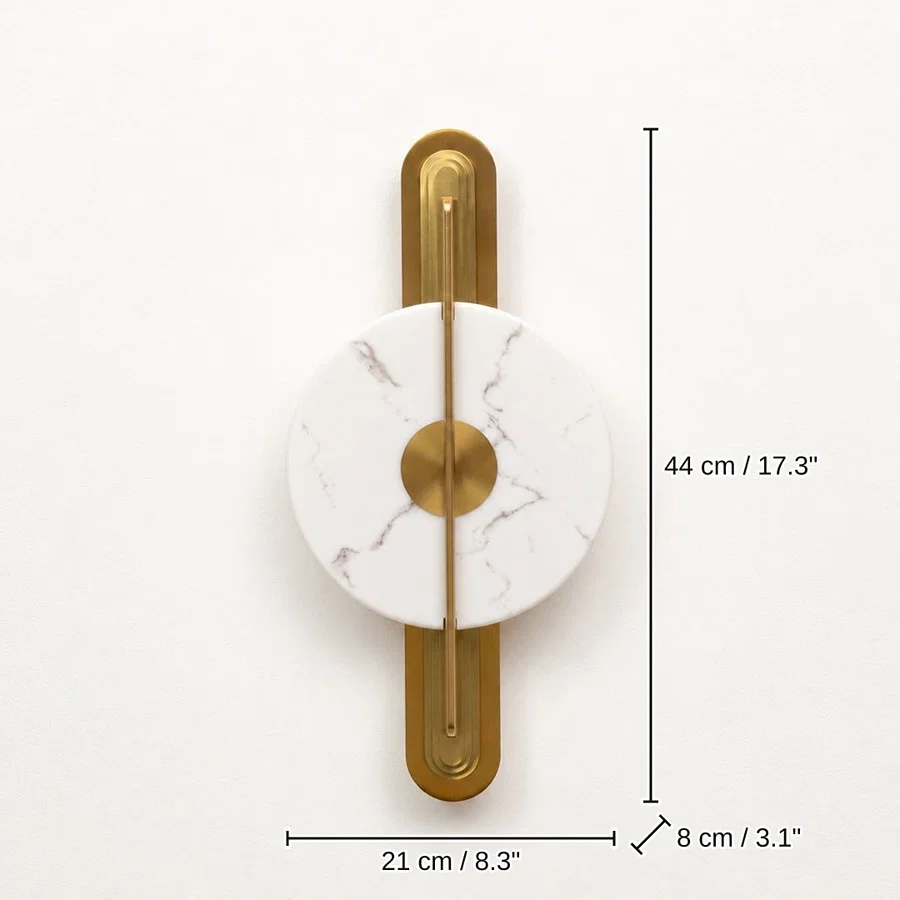 Lyra Pill-Backplate Alabaster Sconce, 44 x 21 x 8 cm (17.3 x 8.3 x 3.1 inches) dimensions