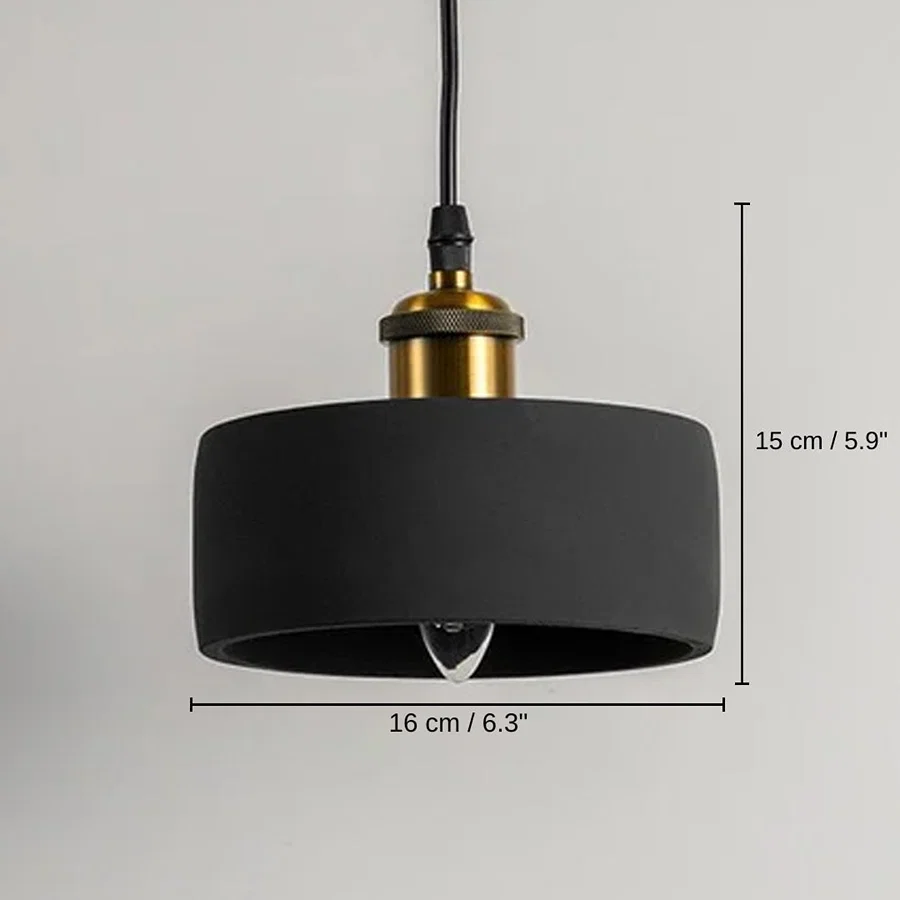 Mono Pendant Light - Black, 15 x 16 x 16 cm (5.9 x 6.3 x 6.3 inches) dimensions