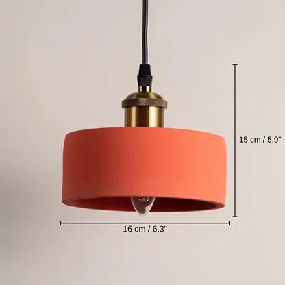 Mono Pendant Light - Orange, 15 x 16 x 16 cm (5.9 x 6.3 x 6.3 inches) dimensions