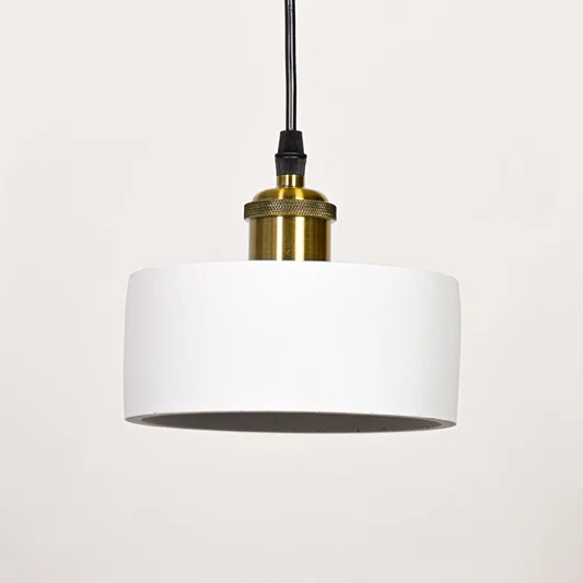 White metal pendant light with polished gold fittings designed for stylish contemporary spaces.