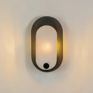 Obsidian Alabaster Wall Sconce - Black