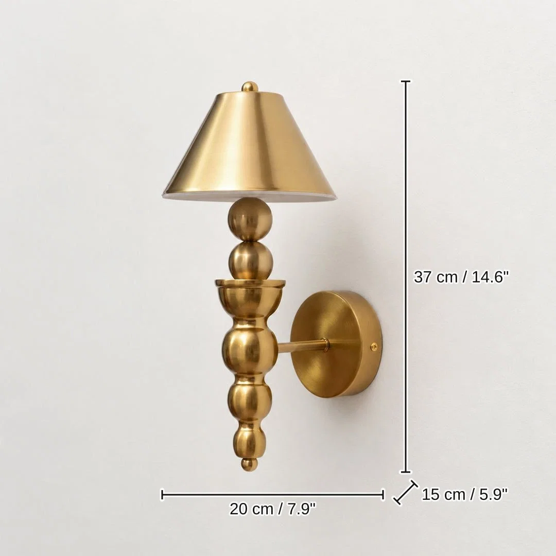 Paloma Bead Cone Wall Sconce, 37 x 20 x 15 cm (14.6 x 7.9 x 5.9 inches) dimensions