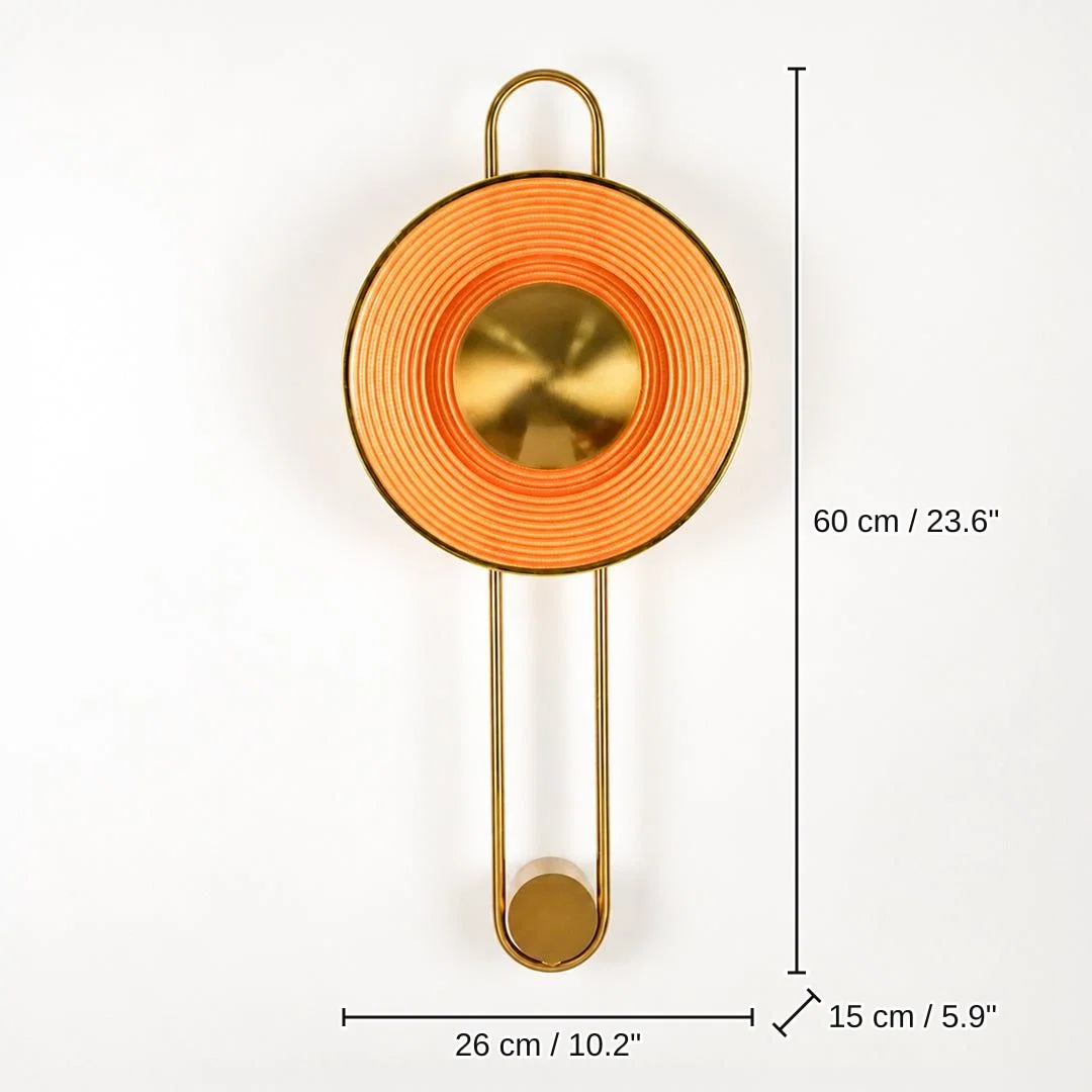 Pendulum Fluted Ring Wall Sconce, 60 x 26 x 15 cm (23.6 x 10.2 x 5.9 inches) dimensions