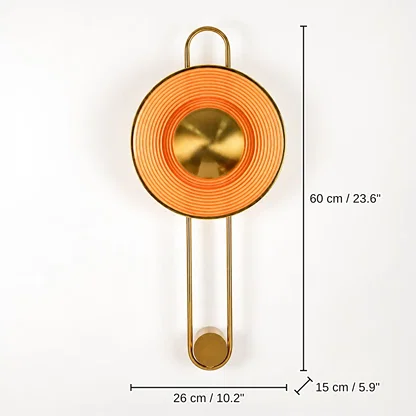 Pendulum Fluted Ring Wall Sconce, 60 x 26 x 15 cm (23.6 x 10.2 x 5.9 inches) dimensions