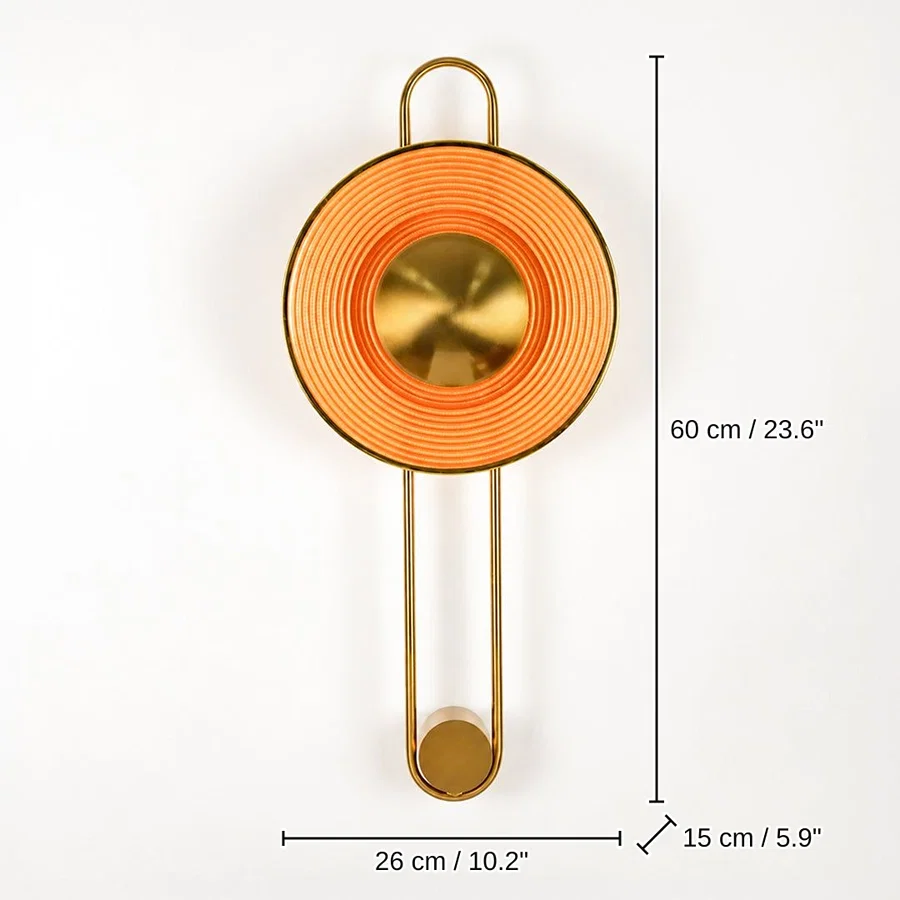 Pendulum Fluted Ring Wall Sconce, 60 x 26 x 15 cm (23.6 x 10.2 x 5.9 inches) dimensions