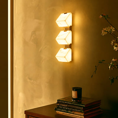 Prisma 3-Light Alabaster Wall Light