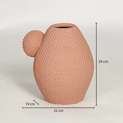 White marble ceramic vase size 9 cm height 9 cm width shown on white background for accurate decor placement reference.