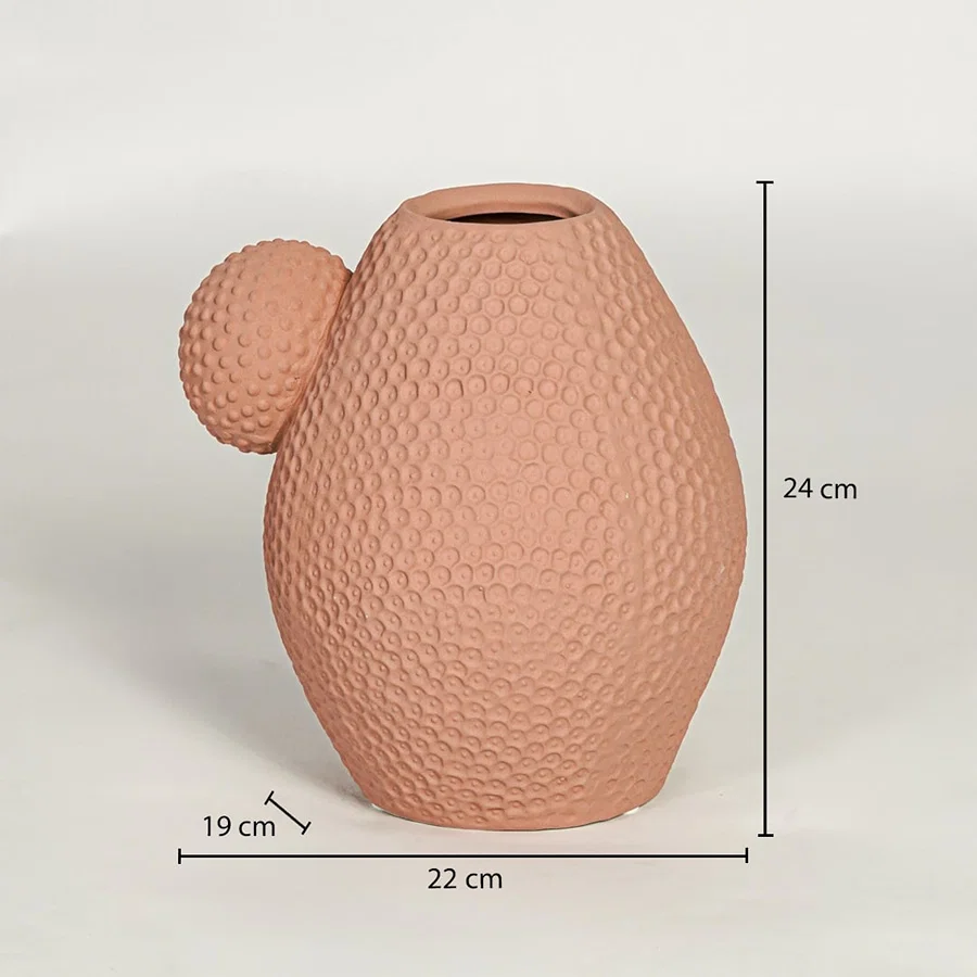 White marble ceramic vase size 9 cm height 9 cm width shown on white background for accurate decor placement reference.