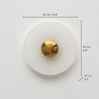 Solaria Round Disc Wall Sconce, 25 x 25 x 10 cm (9.8 x 9.8 x 3.9 inches) dimensions