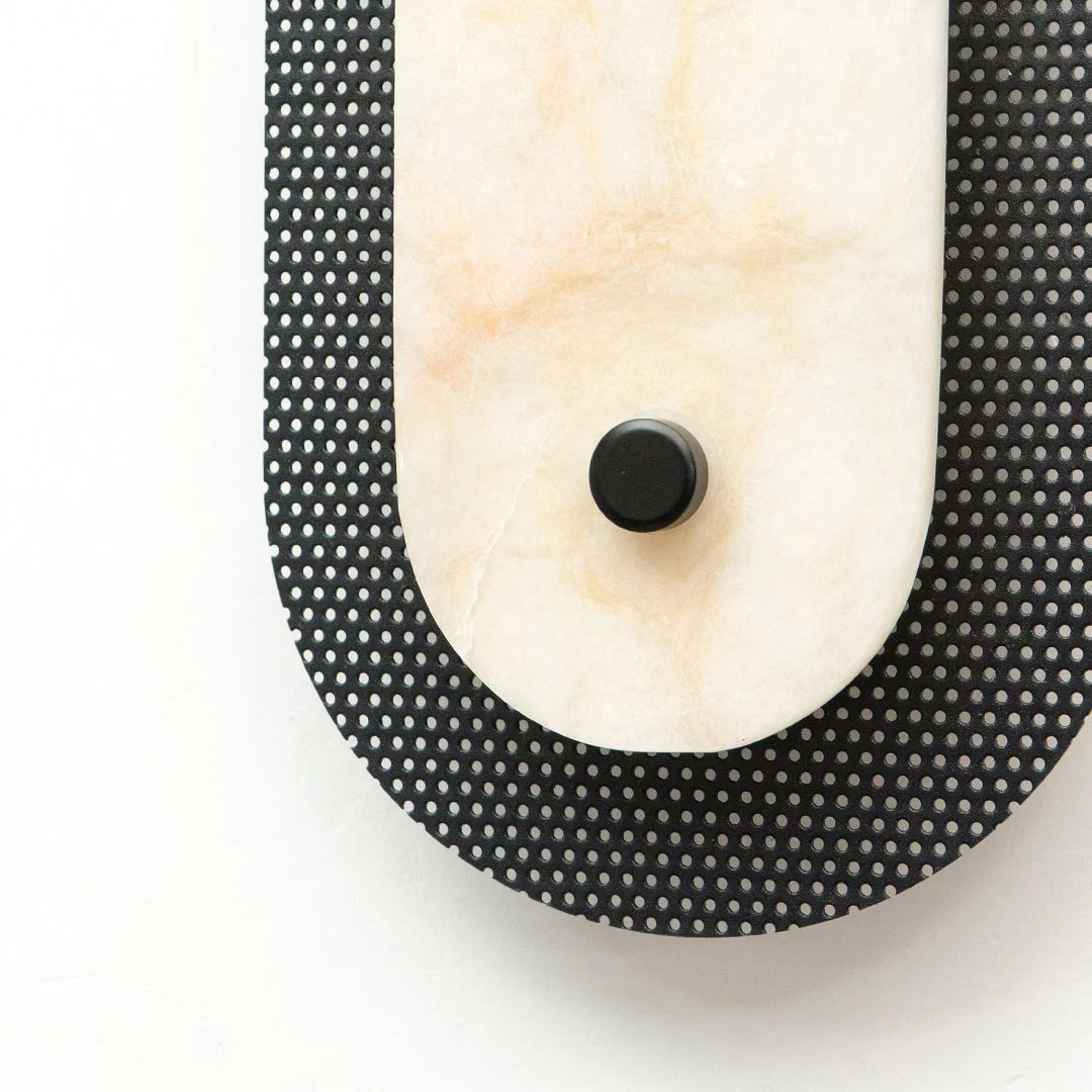 Solstice Alabaster Wall Sconce - Black