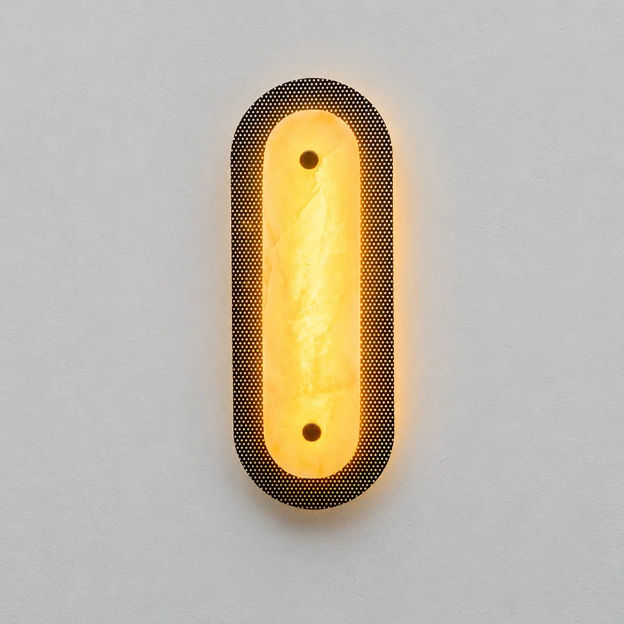 Solstice Alabaster Wall Sconce - Black