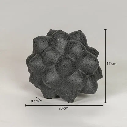 Black ceramic decor sculpture size 17 cm height 20 cm width 18 cm depth modern decorative showpiece for table styling.