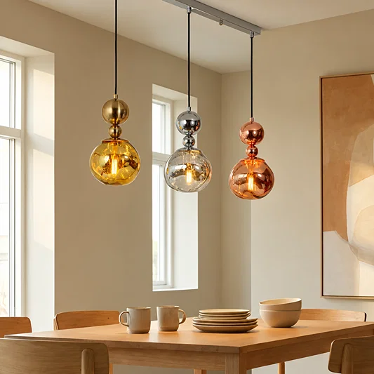 Umbra 3-Light Rectangular Cluster Pendant Light With Chrome Ceiling Plate