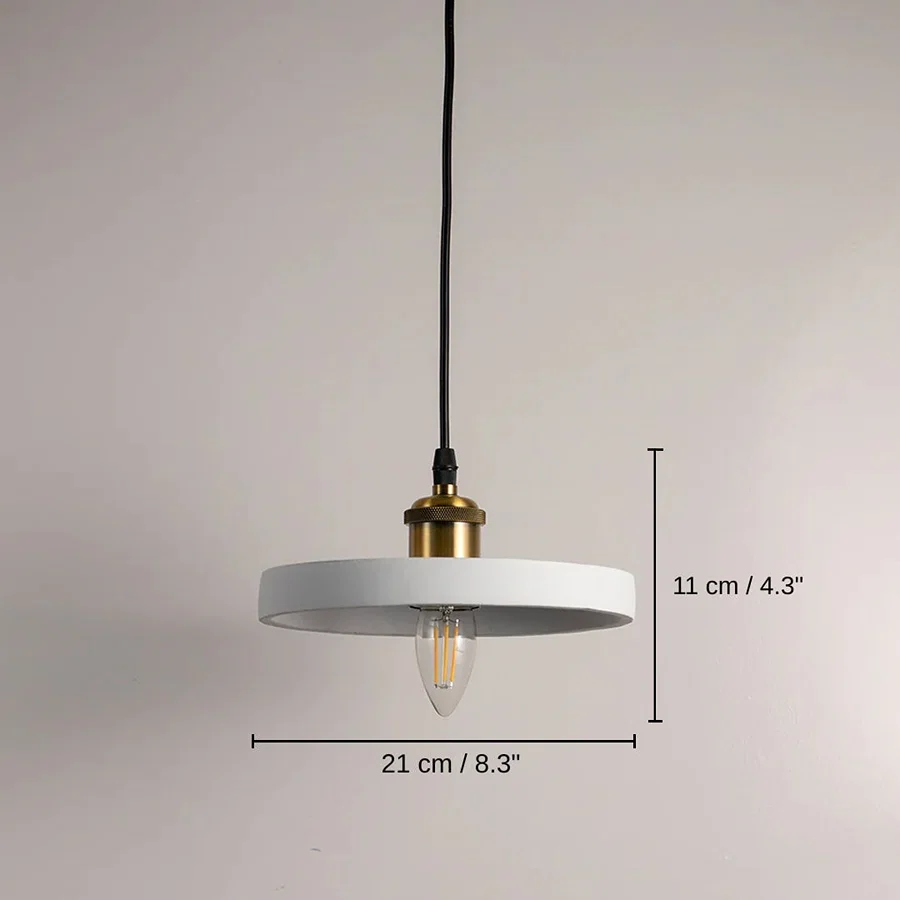 Valdiola Pendant Light - White, 11 x 21 x 21 cm (4.3 x 8.3 x 8.3 inches) dimensions
