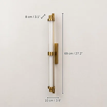 Valen Linear Glass Wall Sconce, 69 x 10 x 8 cm (27.2 x 3.9 x 3.1 inches) dimensions
