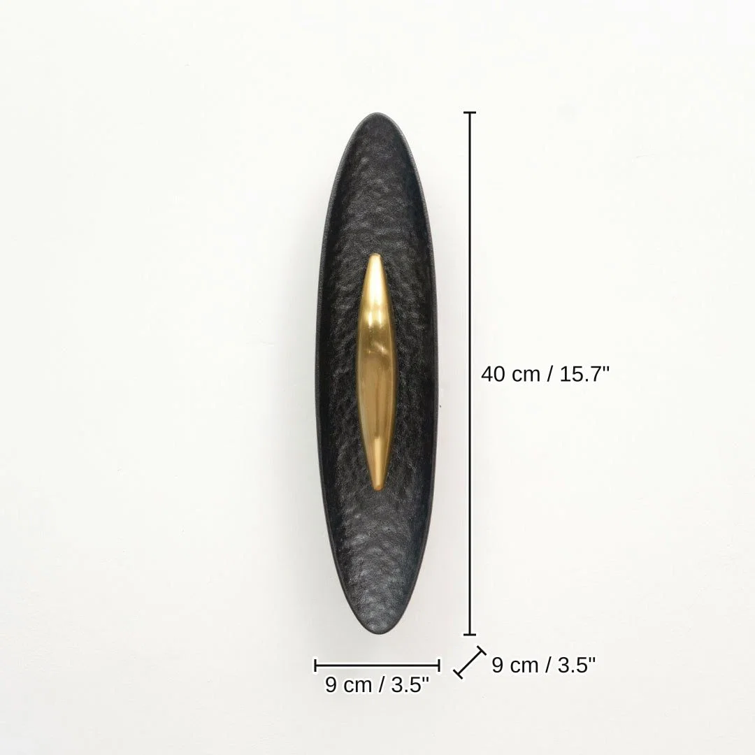 Vesper Hammered Wall Sconce - Black, 40 x 9 x 9 cm (15.7 x 3.5 x 3.5 inches) dimensions
