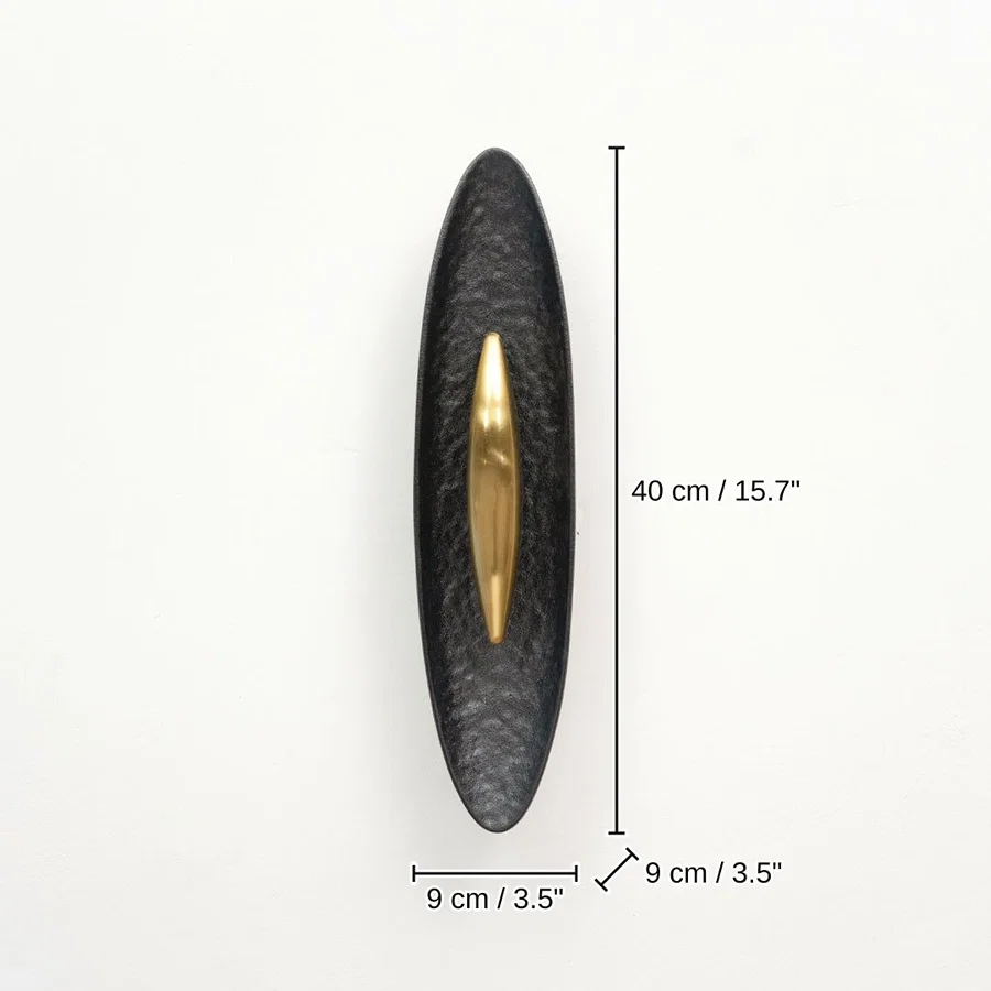 Vesper Hammered Wall Sconce - Black, 40 x 9 x 9 cm (15.7 x 3.5 x 3.5 inches) dimensions