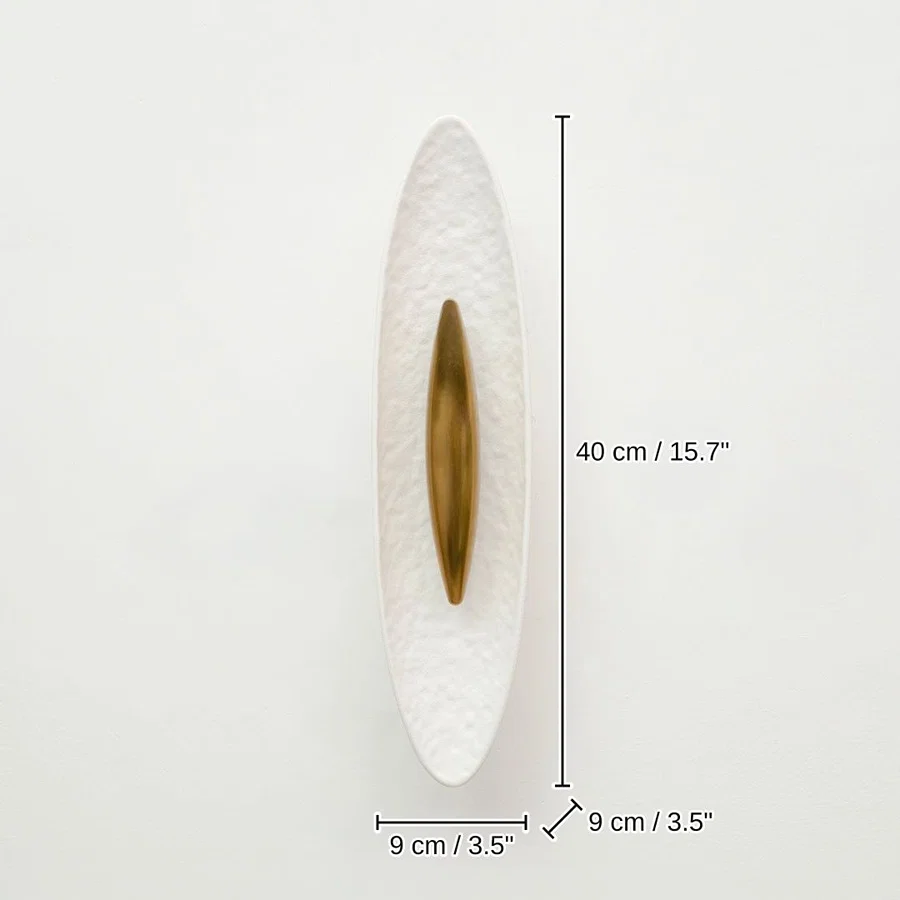 Vesper Hammered Wall Sconce - White, 40 x 9 x 9 cm (15.7 x 3.5 x 3.5 inches) dimensions