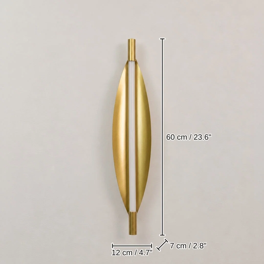 Zephyr Spindle Wall Light, 60 x 12 x 7 cm (23.6 x 4.7 x 2.8 inches) dimensions